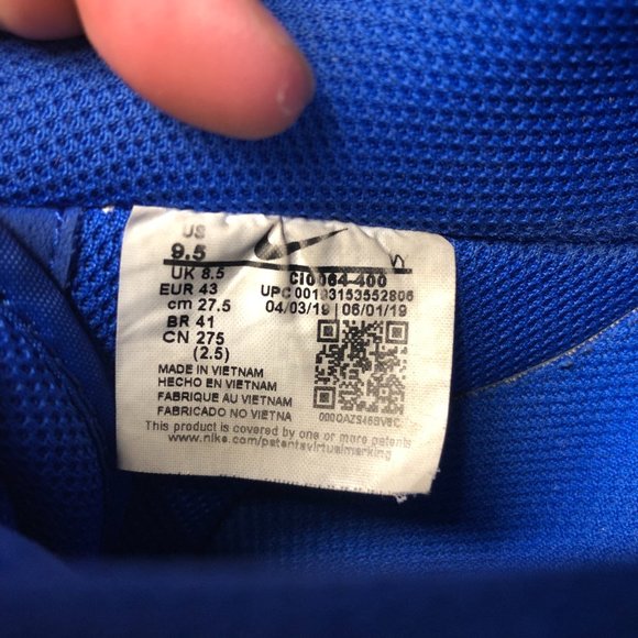 Nike AF 1 Low LV8 Racer Blue Neon Patch Size 9.5 - Picture 6 of 6